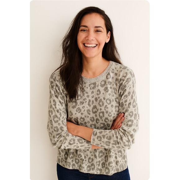 Rebecca Taylor Pullover Flattering Alpaca Print Cheetah Leopard Chic Sweater M - Picture 8 of 8